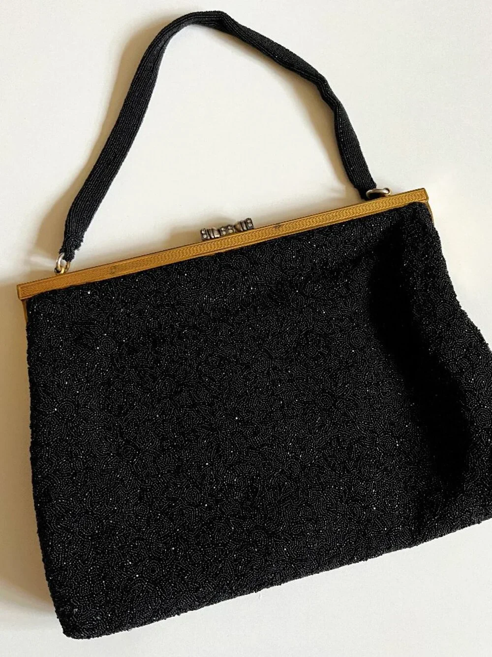 Vintage French Micro-Beaded Evening Bag: Retro Women's Fashion Made in France